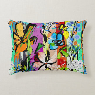 Cojín Decorativo composición de fondo abstracto con flores, con