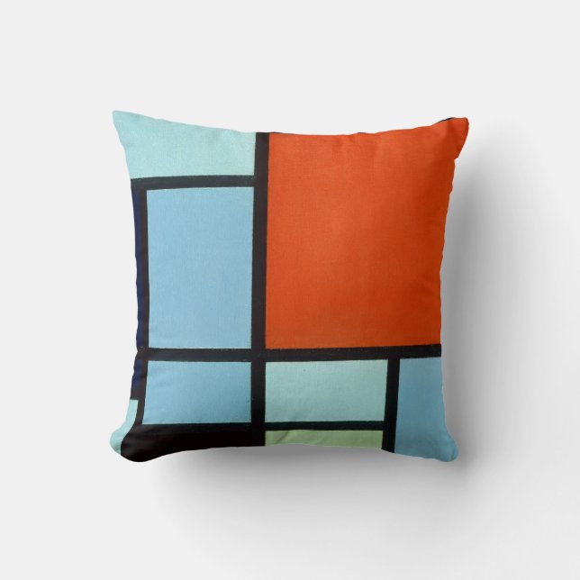 Cojín Decorativo Composición de Piet Mondrian (Anverso)