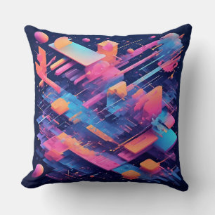 Cojín Decorativo Composición geométrica abstracta vibrante