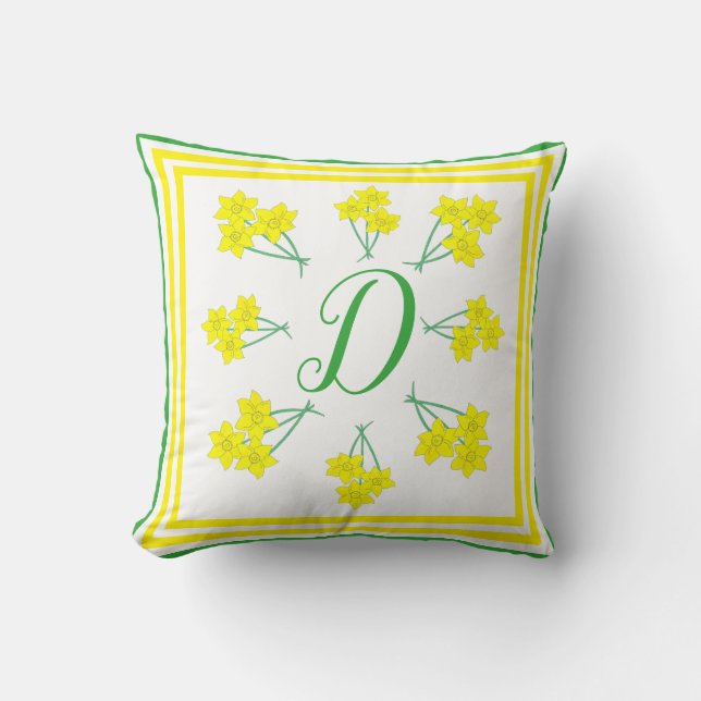 Cojín Decorativo Comprimido amarillo Daffodils Primavera Flores Bun (Anverso)