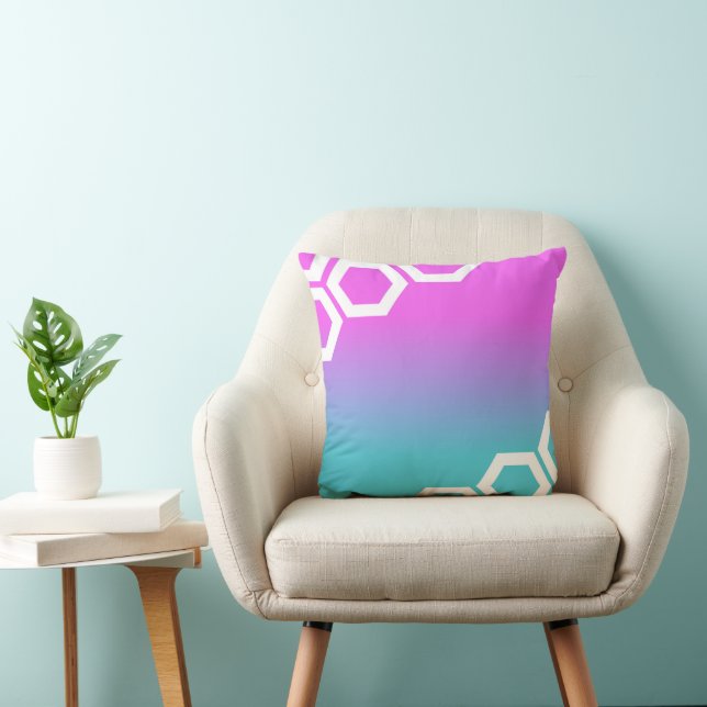 Cojín Decorativo Comprimido de abeja violeta azul (Silla)