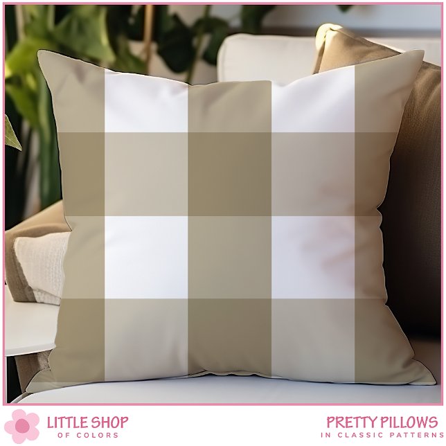 Cojín Decorativo Comprobación de búfalo beige (Subido por el creador)