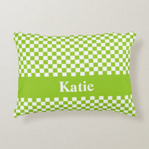 Cojín Decorativo Comprobación retro Patrón personalizado en verde l