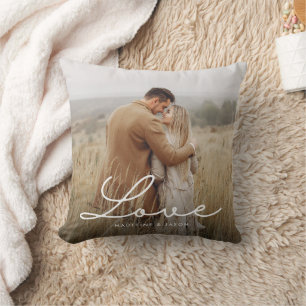 Cojín Decorativo Compromiso moderno Foto caligrafía amor
