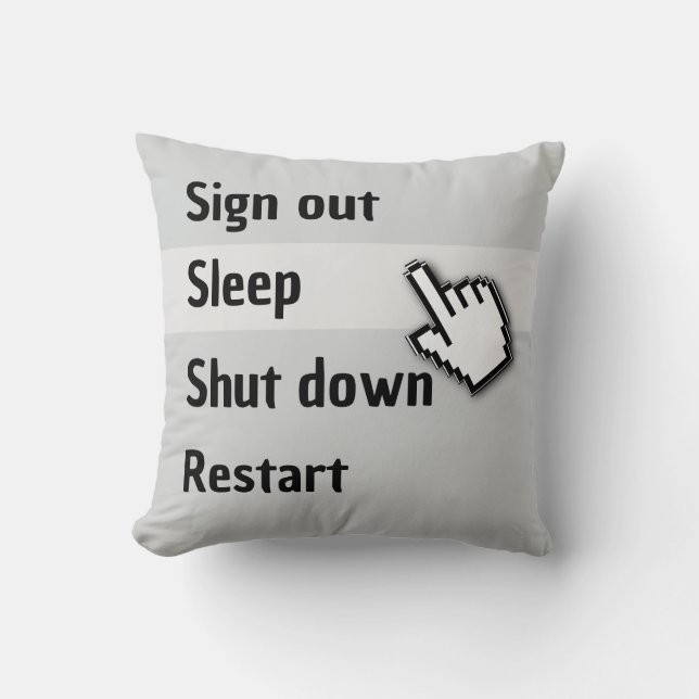 Cojín Decorativo Computadora Divertida Dormir (Anverso)