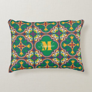 Cojín Decorativo Con Azulejos monogramo, patrón de Lisboa