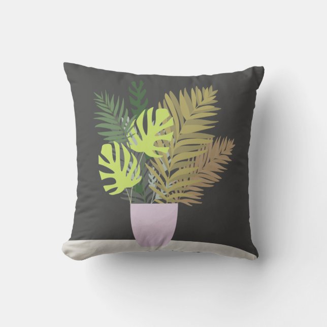 Cojín decorativo con bouquet tropical (Anverso)
