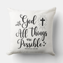 Cojín Decorativo Con Dios todas las cosas son posibles - Mateo 19:2