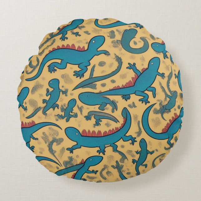 Cojín Decorativo con Diseño de Lagartijas (Anverso)