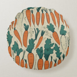 Cojín Decorativo con Diseño de Zanahorias Vintage