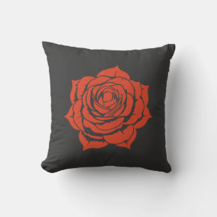 Cojín Decorativo con Diseño Floral de Rosa Roja El