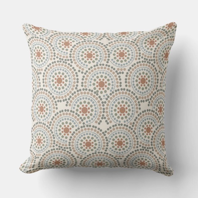 Cojín decorativo con diseño geométrico boho (Anverso)