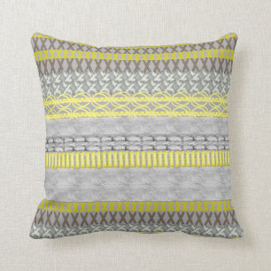 Cojín decorativo con estampado amarillo gris mode