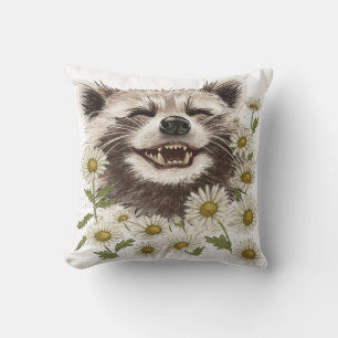 Cojín decorativo con la impresión de un mapache fe