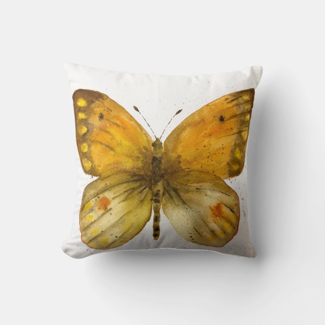 Cojín decorativo con mariposas (Anverso)