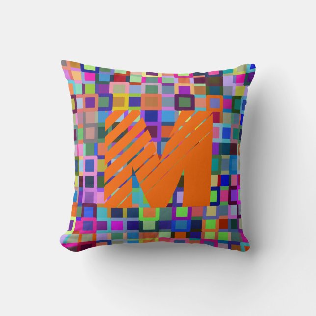 Cojín decorativo con monograma (Anverso)