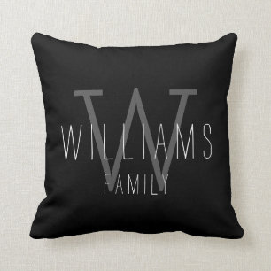 Cojín decorativo con monograma de la familia