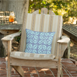 Cojín decorativo con motivos de hoja azul y verde