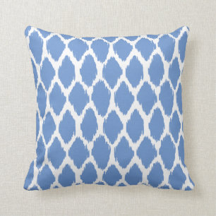 Cojín decorativo con motivos en blanco y azul fra