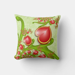 Cojín Decorativo Con mucho amor Corazón Rojo Amarillo Arte Fractal