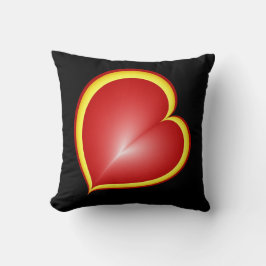 Cojín Decorativo Con mucho amor Corazón Rojo Amarillo Arte Fractal