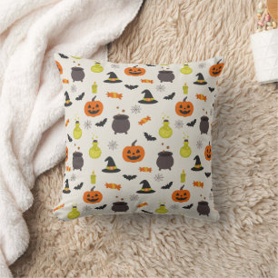 Cojín decorativo con patrón de Halloween adorable