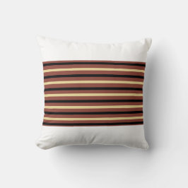 Cojín decorativo con rayas marrón/beige/negro