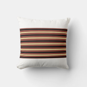 Cojín decorativo con rayas marrón/beige/negro