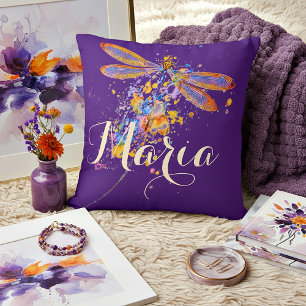 Cojín decorativo con salpicaduras de libélula