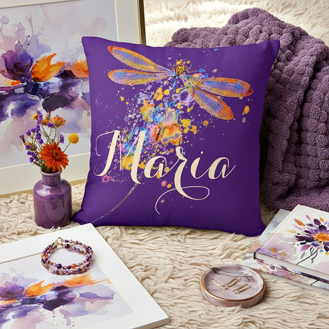 Cojín decorativo con salpicaduras de libélula (Subido por el creador)