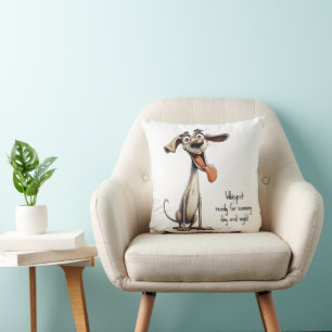 Cojín Decorativo Con texto personalizado, 🐶whippet loco 🤪