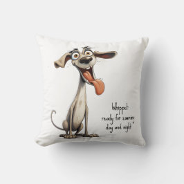 Cojín Decorativo Con texto personalizado, 🐶whippet loco 🤪