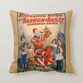 Cojín decorativo con un poster del circo del
