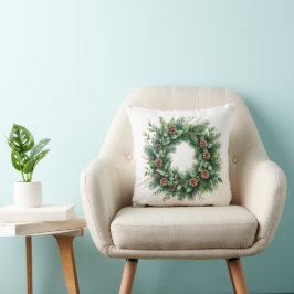 Cojín decorativo con Wreath de Pino y Cones Illust