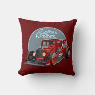 Cojín Decorativo concepto de coche de carrera retro personalizado