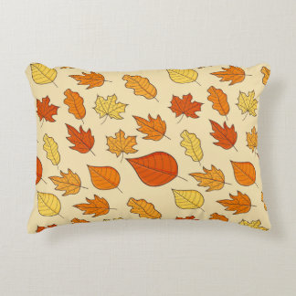 Cojín Decorativo Concepto de hoja: Patrón de símbolos de otoño