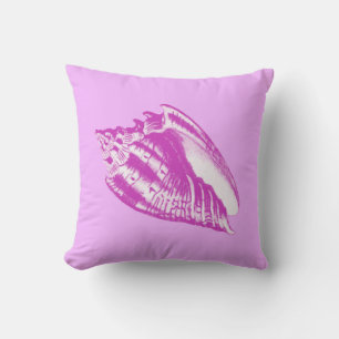 Cojín Decorativo Conch Shell - orquídea y blanco