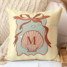 Concha costera retro monograma personalizado