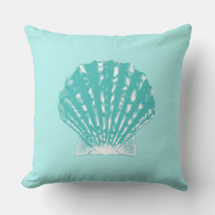 Cojín Decorativo Concha de mar: agua suave y blanco