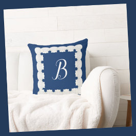 Cojín Decorativo Concha de monograma náutico