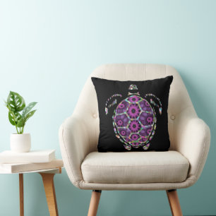 Cojín Decorativo Concha de tortuga púrpura