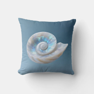 Cojín Decorativo Concha Espiral de Nautilus Irisado