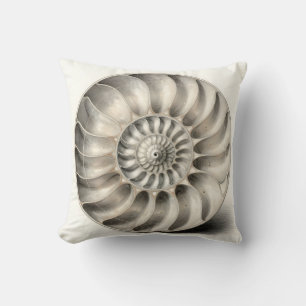 Cojín Decorativo Concha Espiral Geométrica de Nautilus Metálico