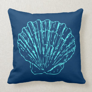 Cojín Decorativo Concha marina azul