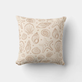 Cojín Decorativo Concha marina costera náutica boho playa neutro cr