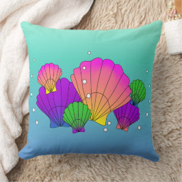 Cojín Decorativo Conchas de mar del Caribe con burbujas
