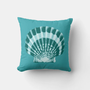 Cojín Decorativo Conchas marinas - tonos azules verde azulados