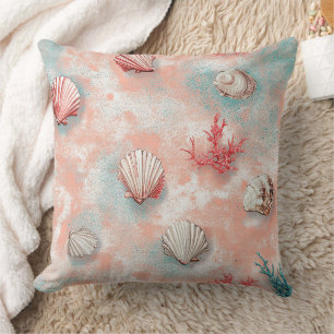Cojín Decorativo Conchas y olas del océano Patrón (16)
