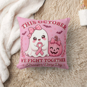 Cojín Decorativo Conciencia del Cáncer de Mama Octubre Halloween