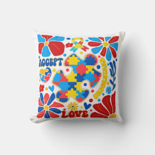 Cojín Decorativo Conciencia sobre el autismo de Boho
